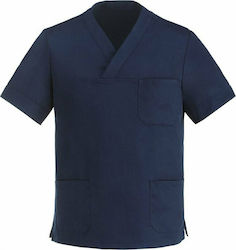 Egochef Bluse Koch Unisex Blau mit Kurzärmelig