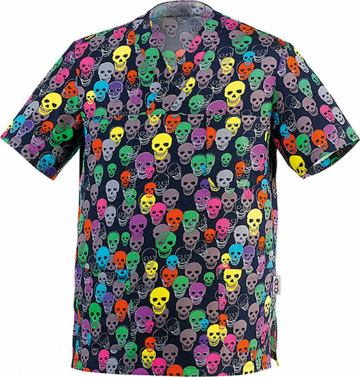 Egochef Blouse Chef Cotton Unisex Multicolored with Short Sleeve Leonardo