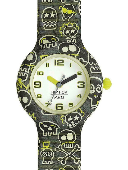 HipHop Kinder-Analoguhr Mod mit Stoffarmband Mehrfarbig
