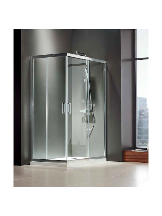 Axis Corner Entry Καμπίνα Ντουζιέρας με Συρόμενη Πόρτα 110x72x185cm Clean Glass