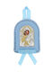 Prince Silvero Saint Icon Kids Talisman with Virgin Mary Blue from Silver MB-D1110O-C