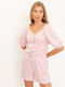 Vero Moda Women's Summer Blouse Linen with 3/4 Sleeve Pink