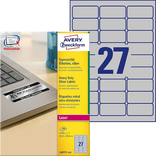Avery 2700 Self-Adhesive Rectangular A4 Labels 29.6x63.5mm