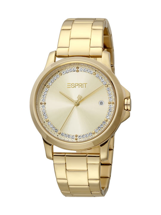Esprit Ρολόι με Μεταλλικό Μπρασελέ σε Χρυσό χρώμα