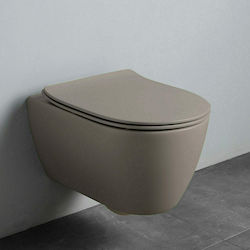 Scarabeo Moon Clean Flush Wandhängende Toilette Randlos mit Schlank Deckel Sanftes Schließen Sand
