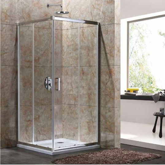 Aquarelle Oia 10 2+2 Καμπίνα Ντουζιέρας με Συρόμενη Πόρτα 70x80x180cm Clear Glass