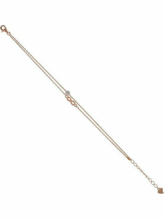Papadopoulos Gold Armband Kette mit Design Unendlichkeit aus Silber Vergoldet mit Perlen