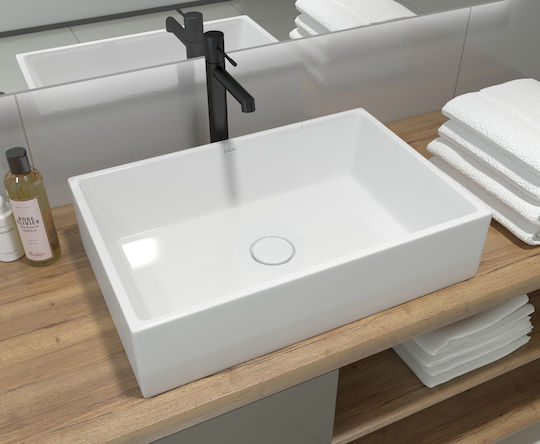 Soncera Geo Επικαθήμενος Νιπτήρας Πορσελάνης 60x40x14cm Λευκός