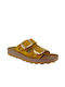 Fantasy Sandals Despoina Leather Women's Flat Sandals Anatomic In Yellow Colour