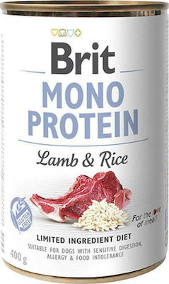 Brit Mono Protein Υγρή Τροφή Σκύλου με Αρνί και Ρύζι σε Κονσέρβα 400γρ.