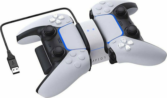 Raptor Dual Charging Dock Charging Station for 2 controllers PS5 White