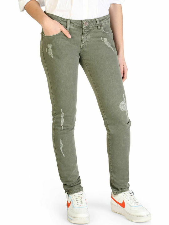 Women's Jean Trousers in Skinny Fit Green