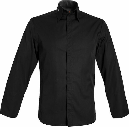 Clement Design Σακάκι Σεφ Unisex Μαύρο με Μακρύ Μανίκι Milano