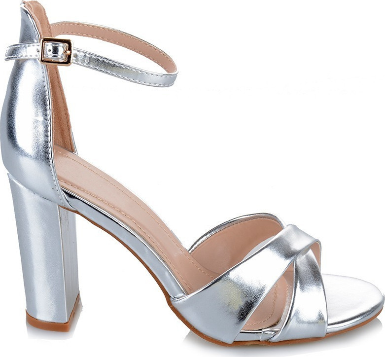 famous footwear silver heels