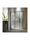 Devon Flow Slider Feste Seite für Dusche 87-89x195cm Sauberes Glas Schwarz Matt