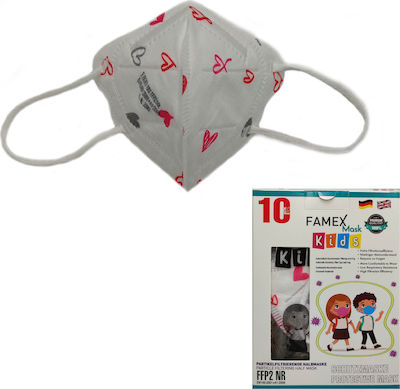 Famex Kids Mask FFP2 NR Mască de protecție FFP2 pentru copii Alb 10buc