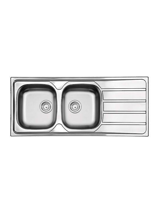 Apell Area 8216 8216-110 Drop-In Chiuvetă Inox Satinat L116xW50cm Argint