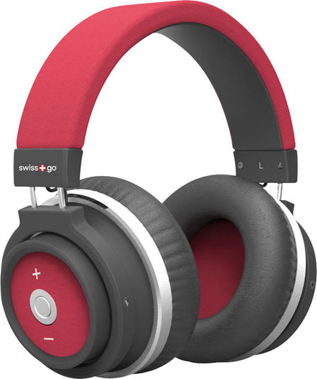 Swiss + Go HP001BT Wireless / Wired Over Ear Headphones Red