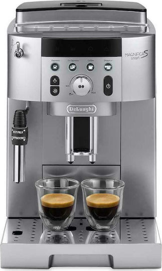 De'Longhi Magnifica S Smart Αυτόματη Μηχανή Espresso 1450W Πίεσης 15bar με Μύλο Άλεσης Ασημί