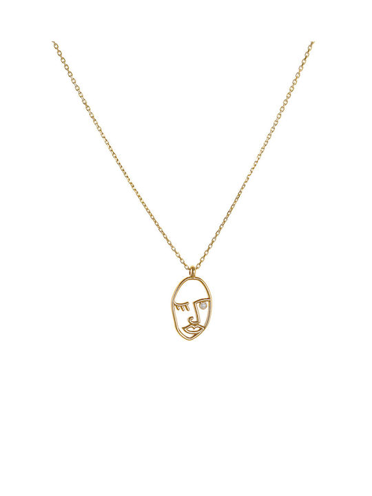 Gold necklace 14K Face It