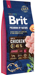 Brit Premium by Nature Junior Large 15kg Dry Food for Puppies of Large Breeds with Chicken