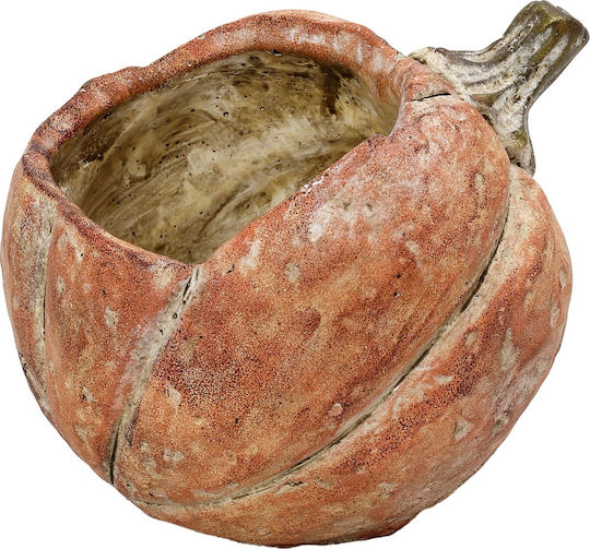 Espiel Pumpkin Саксия Керамика Бежов 18x18x18εκ. Тиква