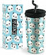 iDrink Panda Ποτήρι Θερμός Ανοξείδωτο BPA Free 350ml Μπλε με Επιστόμιο