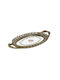 Inart Polyresin Rectangular Decorative Tray with Mirror 39x22x4cm