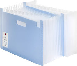 Deli Clipboard Accordion for Paper A4 Light Blue 1pcs