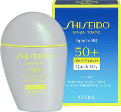 Shiseido Sports BB Quick Dry Wasserfest Sonnenschutz Creme Für das Gesicht SPF50 mit Farbe Light 30ml