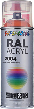 Dupli Color Spray Farbe RAL Acryl Acryl mit Metallisch Effekt Orange 2004 400ml