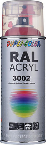 Dupli Color Spray Paint RAL Acryl Acrylic with Metallic Effect Carmine Red RAL 3002 400ml