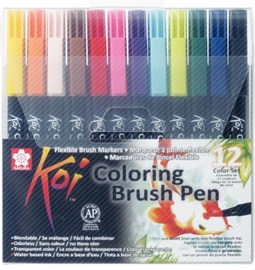 Sakura Koi Brush Design Markers 12mm Multicolour 12pcs