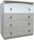 Premiun Baby Dresser with 4 Drawers Aloe 80x50x88cm