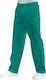 Isacco Pantaloni de Bucătar Monocrom Verde cu Elastic în Talie