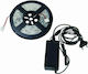 Fos me Rezistent la apă Bandă LED 12V Alb Rece Lumină 5m cu Sursă de alimentare