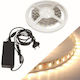 Fos me Waterproof LED Strip 12V Warm White Light 5m with Power Supply