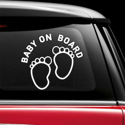 Σήμα Baby on Board Με Αυτοκόλλητο "Πατουσάκια"