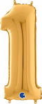 Balloon Foil Jumbo Number 1 Gold 102cm