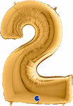 Balloon Foil Jumbo Number 2 Gold 100cm