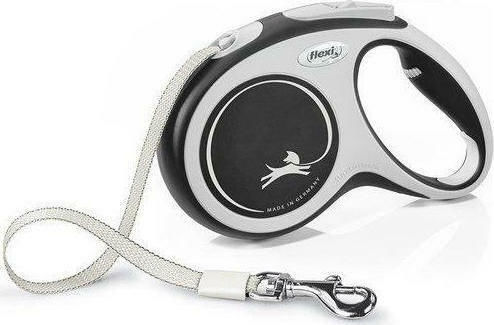 Flexi Foldable Dog Leash/Lead Strap (White/Black) in Black color 8m up to 50kg