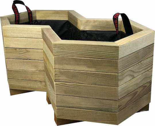 Tesias Planter Box Wooden Beige 52x86x36cm.