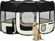 vidaXL Foldable Park Dog Foldable Black 145x145x61cm made of Fabric in Black Color 145 x 145 x 61cm