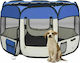 vidaXL Foldable Park Dog Folding Blue 90x90x58cm made of Fabric in Blue Color 90 x 90 x 58cm