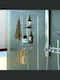 Viosarp An der Wand montiertes Badezimmerregal Metallisch mit 2 Regalen 25x10x62cm Silber