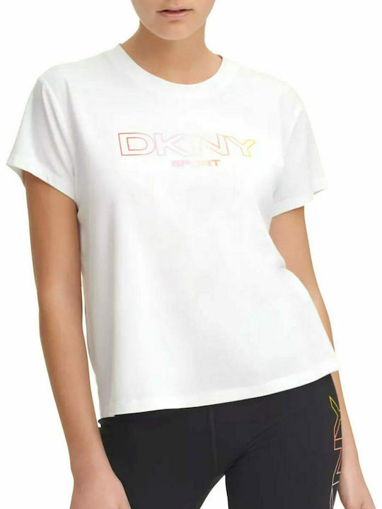 DKNY Damen Sport T-Shirt Weiß