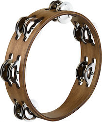 Meinl Compact Καφέ Ξύλινο Ντέφι Χειρός με Διπλή Σειρά Ζίλιες