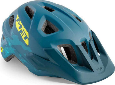 MET Eldar Kids' Helmet for Mountain Bike Blue with MIPS Protection