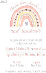 Tsantakides Προσκλητήριο Βάπτισης Pastel Rainbow με Φάκελο