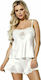 Dkaren Zala Set Sexy Σετ Εσωρούχων με Δαντέλα Λευκό Plus Size